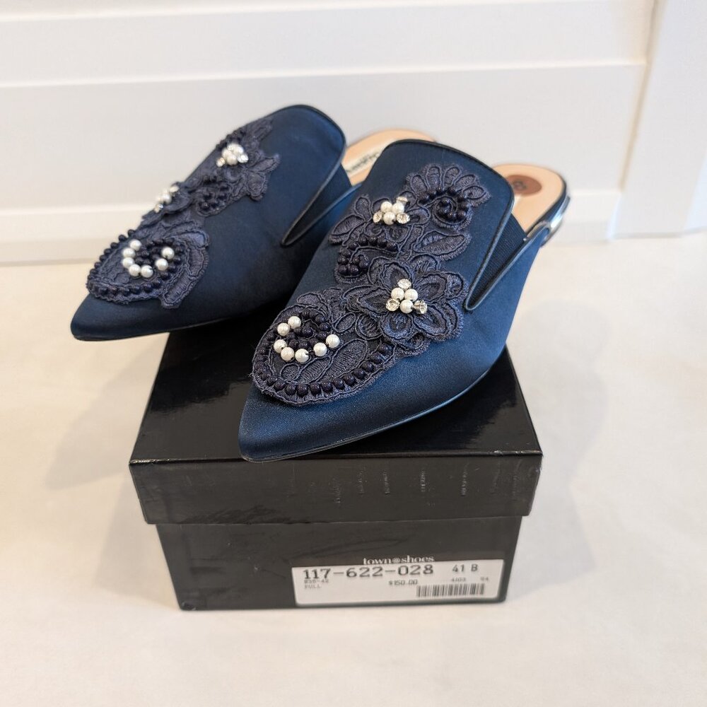 Karl Lagerfeld Paris Women's Blue Dress Slip Ons size 8
